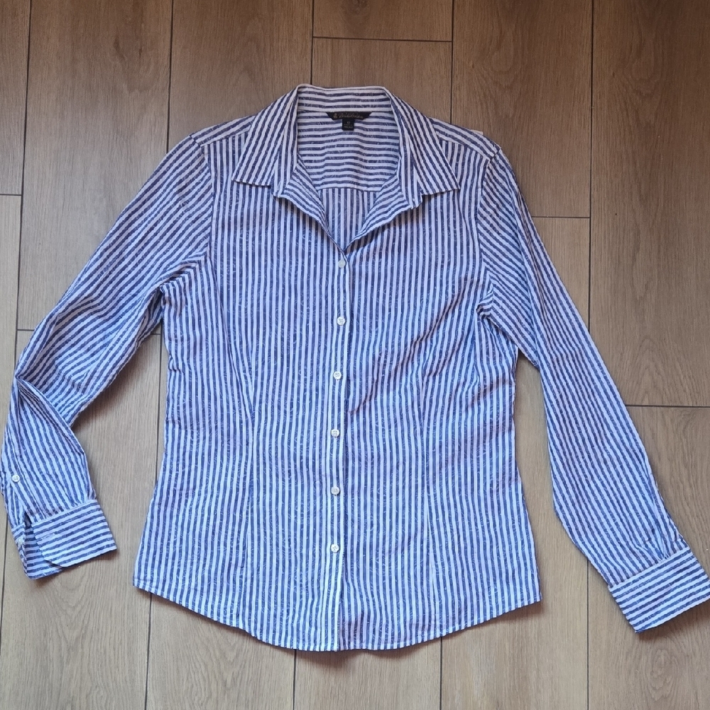 Brooks Brothers Womens Striped Paisley Fitted Shirt Sz 10